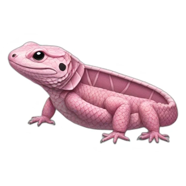 fat pink tegu lizard in moon sticker