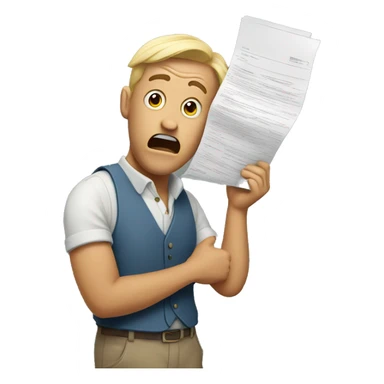 man is scared of documents  sticker