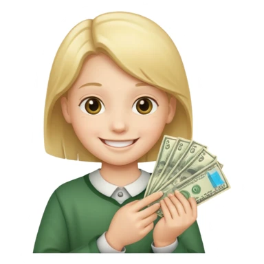 child with money sticker