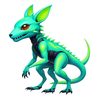  futuristic lush cool edgy neon Fionbri-Vernid-ET-creature (full body) sticker