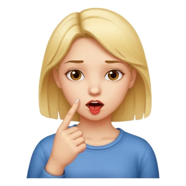 Una chica que tenga una cara y que se muerda el dedo índice  sticker