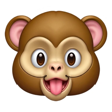 monkey with a tongue out and with a bow sticker