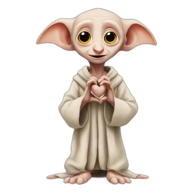 dobby making a heart with his hands sticker