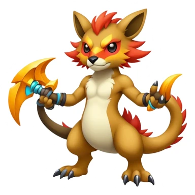 cool edgy badass colorful fantasy animal hybrid Fakemon full body sticker