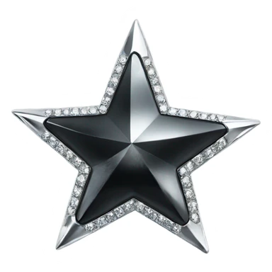 black diamond chrome four-point star diamond shiny sticker