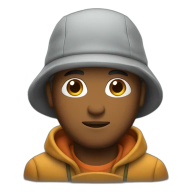 fisherman with hood and bob hat sticker