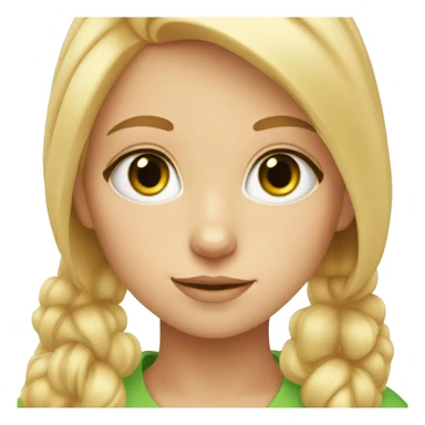 Blonde hair Girl with green eyes and orange cat sticker
