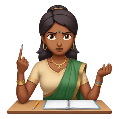 Mean Indian teacher giving homework and cussing at student s while slapping them on there knuckles with ruler she's around 48 old mean and scary sticker