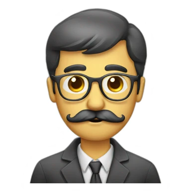 glasses and mustache man with questioning face sticker