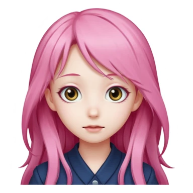 Anime girls with long pink hair sticker