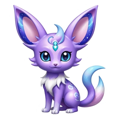 Shiny Exotic Cute Adorable Majestic Ethereal Sparkly Espeon-Meowstic-Hybrid-Creature with pattern-markings sticker