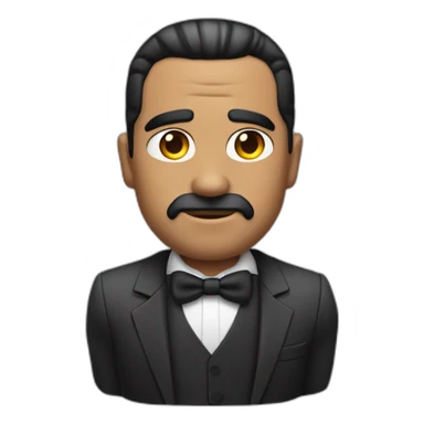 jose the god father with black slick back hair with no mustachce sticker