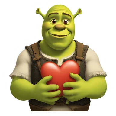 shrek shows a heart with his hands sticker