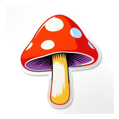 Pop art mushroom sticker