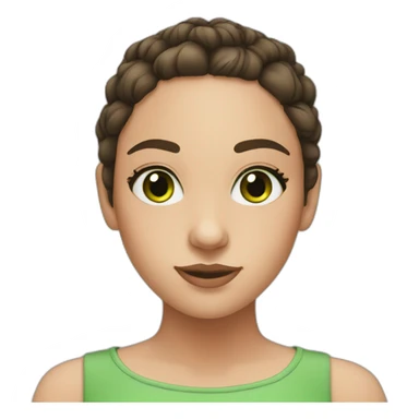 girl with green eyes, with bun and brunette hair sticker