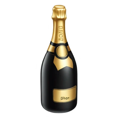 Black champagne bottle  sticker