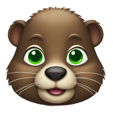 cute beaver with green eyes  sticker