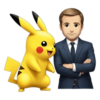 Macron déguisé en Pikachu sticker