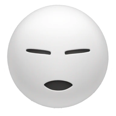 a white sphere that has face and body sticker
