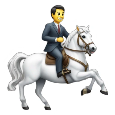 banker sittin on the white horse galloping sticker