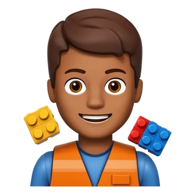 Brown boy, Lego head sticker