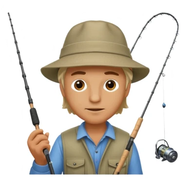 man casting a fishing rod sticker