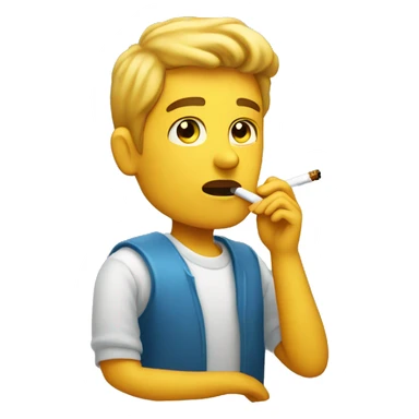 Person smoking cig sticker