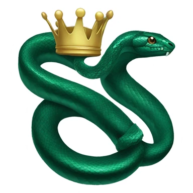 A dark emerald snake with a crown head sticker