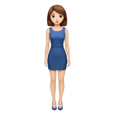 Full body attractive woman brown hair tight dress sticker