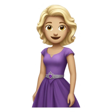blond princess in purple dress sticker