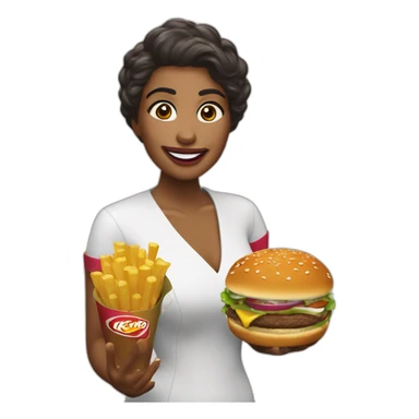 Miss réunion qui mange un burger king sticker