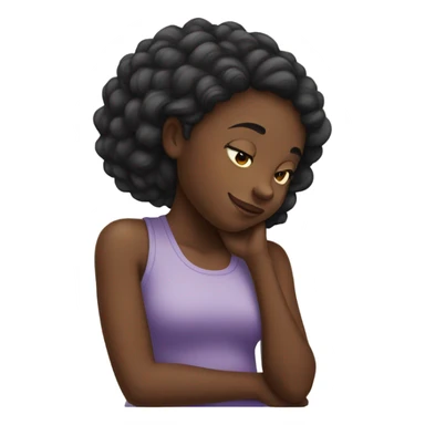 Black girl patting head sticker
