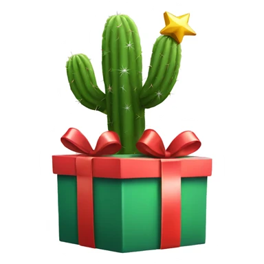 Cactus with Christmas gifts  sticker