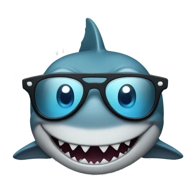 Shark with glasses sticker