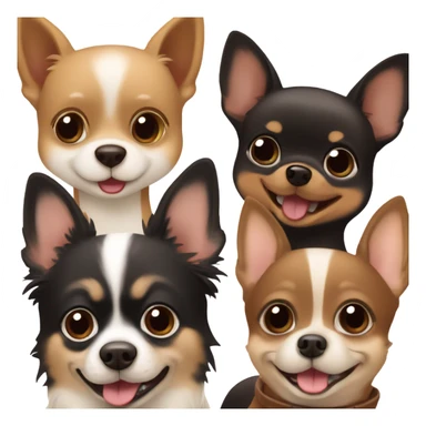 two chihuahuas and 1 black & tan pomeranian playing  sticker