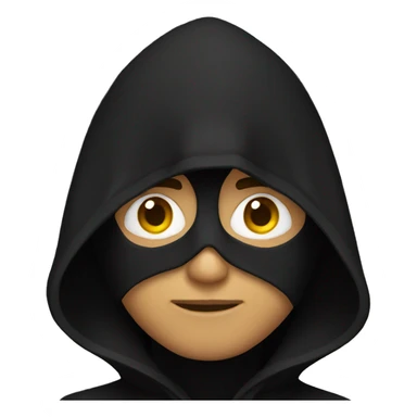 Man wearing black hood sticker