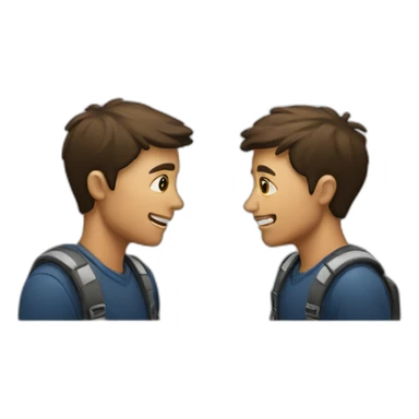 two students discussion sticker