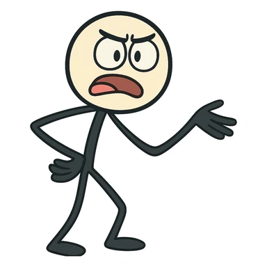 stick figure with bold lines in flat toon style sticker