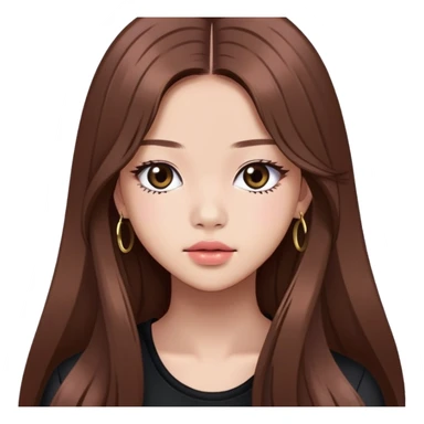 Jennie from BLACKPINK with long brown hair sticker