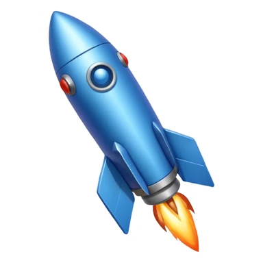rocket emoji with blue color scheme, Slack style sticker