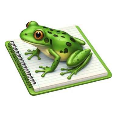 Frog on a notepad  sticker