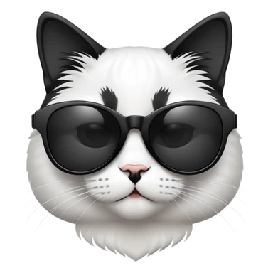 Black and white Cat with sunglasses sticker