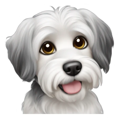 Black white and gray small havaness Maltese shi’ztu dog sticker
