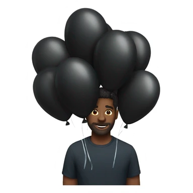 Black balloon bunch  sticker