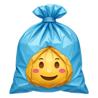 a use and throw plastic polythene bag in a simple vector style sticker