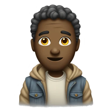 Small character with baggy old school cloths sticker