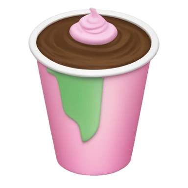 normal Large cup, pink drink, green mocha foam on top  sticker