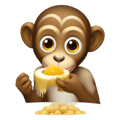 monkey eating pani puri sticker