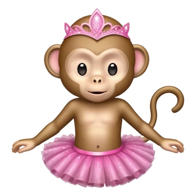 monkey in a pink glittery tutu sticker