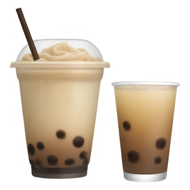 Beige boba drink sticker